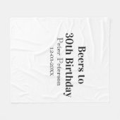 Beers to 30th birthday name date man stylishSimple Fleece Deken (Voorkant (Horizontaal))