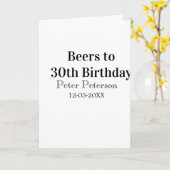 Beers to 30th birthday name date man stylishSimple Kaart (Gele Bloem)