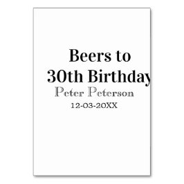 Beers to 30th birthday name date man stylishSimple Kaart