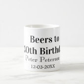 Beers to 30th birthday name date man stylishSimple Koffiemok (Center)