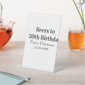Beers to 30th birthday name date man stylishSimple Reclamebord Met Voetstuk (Insitu)