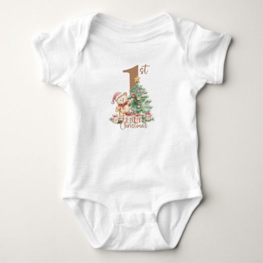 Beerste Kerstmis Knuffelbeer Romper (Voorkant)