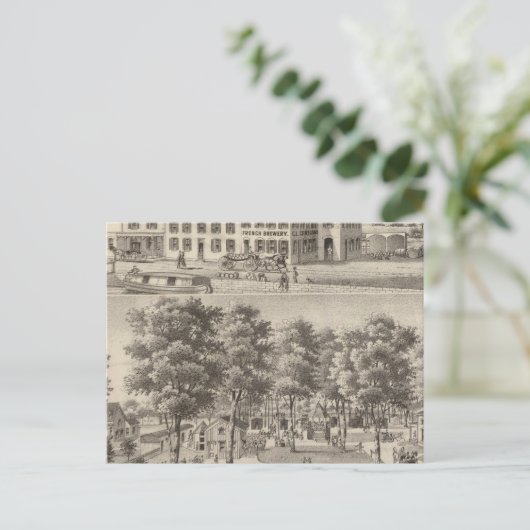 Beertuin en brouwerij van CL Centlivre Briefkaart (Staand voorkant)