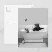 Beerwelp in badkuip Bubbelbad Briefkaart (Voorkant / Achterkant)