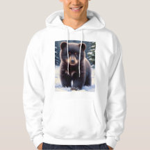 Beerwelp in Sneeuw Unisex Winter Hoodie