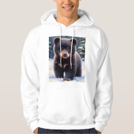 Beerwelp in Sneeuw Unisex Winter Hoodie