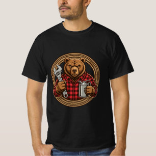 Beerwerktuigkundige - Grizzly Garage Sleutel Olieb T-shirt