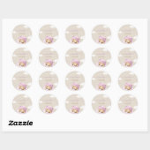 Beerwolken babyshower meisje ronde sticker (Vel)