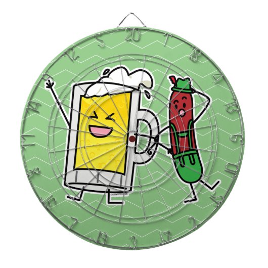 Beerworst Octoberfest Oktoberfest lederhosen Dartbord (Voorkant)