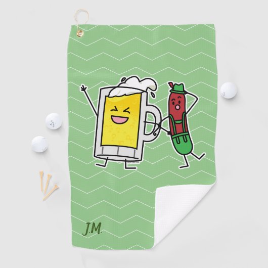 Beerworst Octoberfest Oktoberfest lederhosen Golfhanddoek (Insitu)