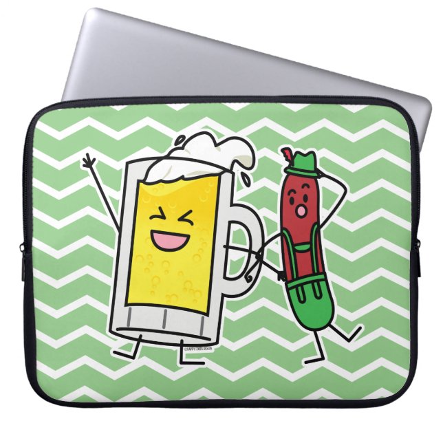 Beerworst Octoberfest Oktoberfest lederhosen Laptop Sleeve (Voorkant)