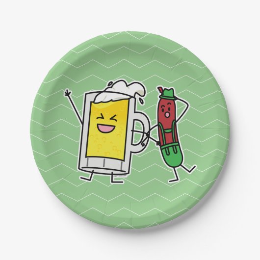 Beerworst Octoberfest Oktoberfest lederhosen Papieren Bordje (Voorkant)