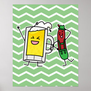 Beerworst Octoberfest Oktoberfest lederhosen Poster