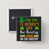 Beery Cheery St. Patrick's Day Vierkante Button 5,1 Cm (Voorkant /achterkant)