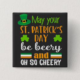 Beery Cheery St. Patrick's Day Vierkante Button 5,1 Cm