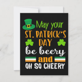 Beery Cheery St. Patrick's Day Wenskaart Feestdagenkaart