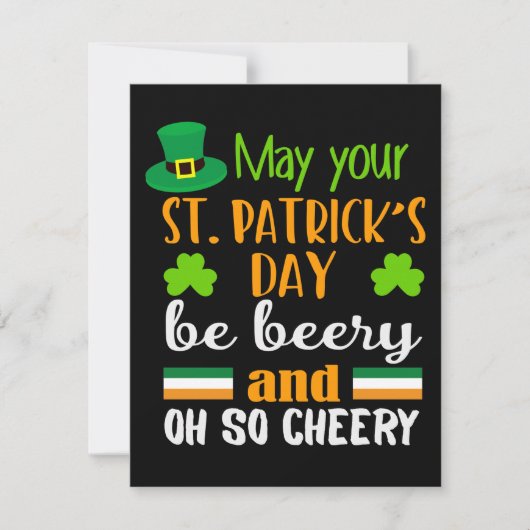 Beery Cheery St. Patrick's Day Wenskaart Feestdagenkaart (Voorkant)