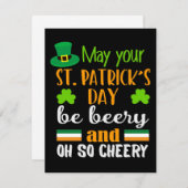 Beery Cheery St. Patrick's Day Wenskaart Feestdagenkaart (Voorkant / Achterkant)