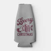 Beery Christmas Vintage Beer Party Xmas Flesjeskoeler (Voorkant)