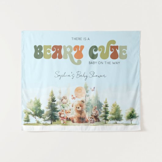 Beery Cute Bos Baby Borrel Wandkleed (Voorkant (horizontaal))