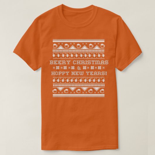 Beery kerstamp Hoppy New Years T T-shirt (Design voorkant)