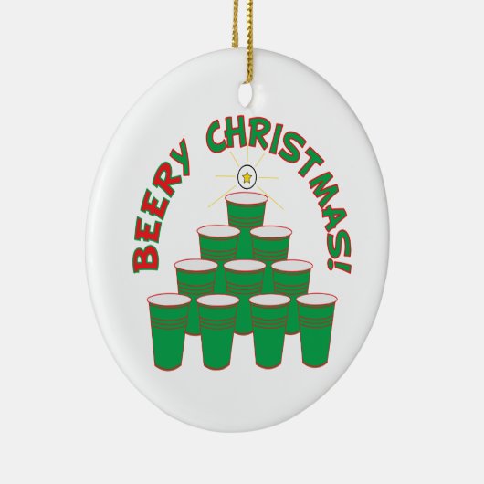 BEERy Kerstmis! Keramisch Ornament (Rechts)