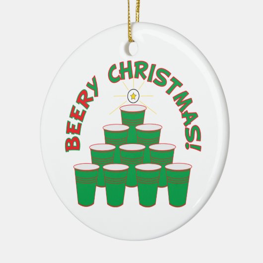 BEERy Kerstmis! Keramisch Ornament (Links)