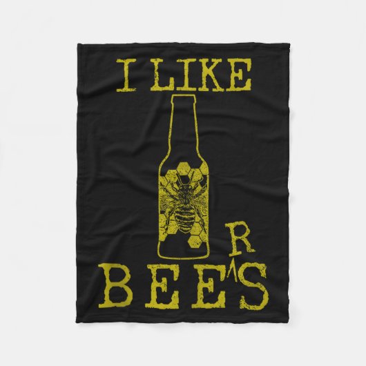Bees & Beer - Funny Quote Beekeeng Beekeeper G Fleece Deken (Voorkant)