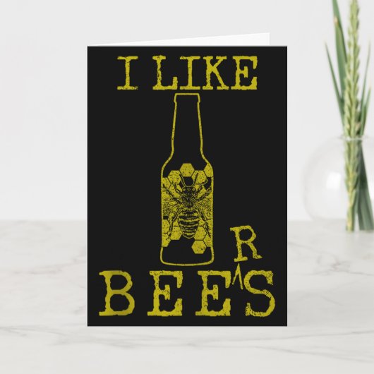Bees &amp; Beer - Funny Quote Beekeeng Beekeeper G Kaart (Voorkant)