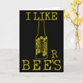 Bees &amp; Beer - Funny Quote Beekeeng Beekeeper G Kaart (Gele Bloem)