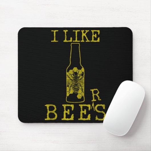 Bees & Beer - Funny Quote Beekeeng Beekeeper G Muismat (Met muis)