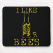 Bees & Beer - Funny Quote Beekeeng Beekeeper G Muismat (Voorkant)