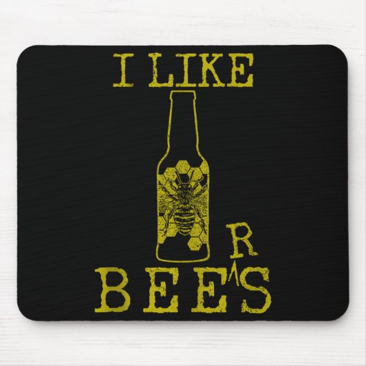 Bees & Beer - Funny Quote Beekeeng Beekeeper G Muismat (Voorkant)