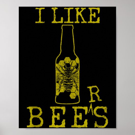 Bees &amp; Beer - Funny Quote Beekeeng Beekeeper G Poster (Voorkant)