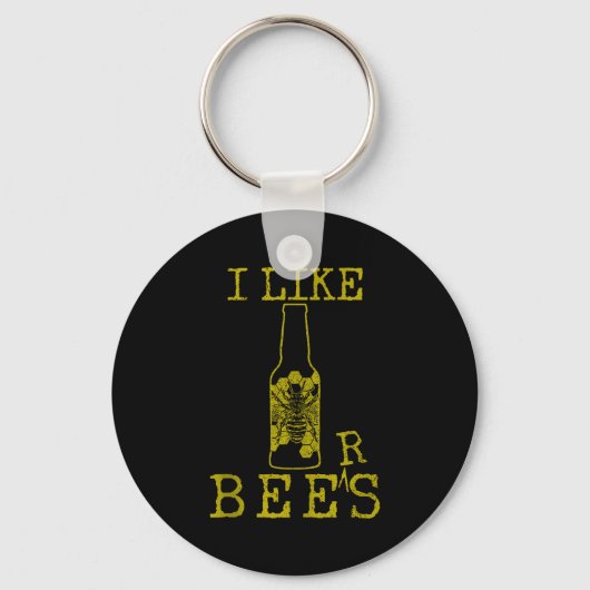 Bees &amp; Beer - Funny Quote Beekeeng Beekeeper G Sleutelhanger (Voorkant)