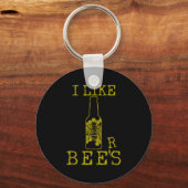 Bees &amp; Beer - Funny Quote Beekeeng Beekeeper G Sleutelhanger (Voorkant)