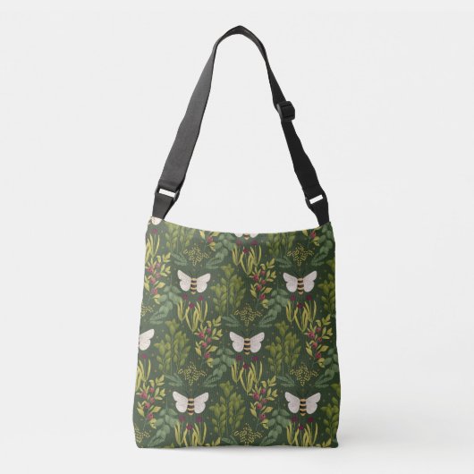 Bees and Foliage Crossbody Bag Tas (Voorkant)