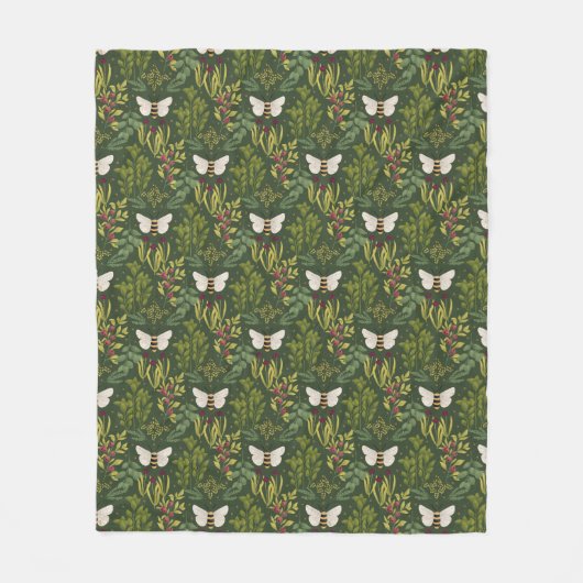 Bees and Foliage Fleece Blanket (Voorkant)