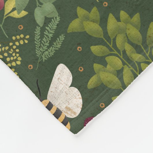Bees and Foliage Fleece Blanket (Hoek)