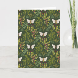 Bees and Foliage Greeting Card Kaart