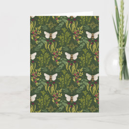 Bees and Foliage Greeting Card Kaart