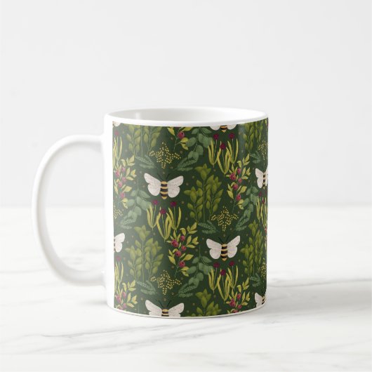 Bees and Foliage Mug Koffiemok (Links)
