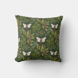 Bees and Foliage Throw Pillow Kussen