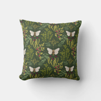 Bees and Foliage Throw Pillow Kussen
