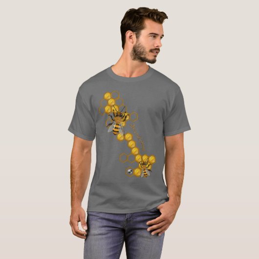 Bees and Honey mit Bienen und Honigwaben T-shirt (Voorkant volledig)