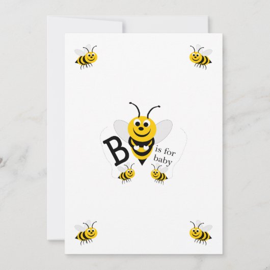 Bees Baby Shower Kaart (Achterkant)