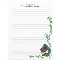 Bee's Birdhouse Ballet Lined Paper Sheet
