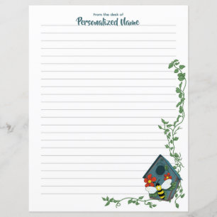 Bee's Birdhouse Ballet Lined Paper Sheet