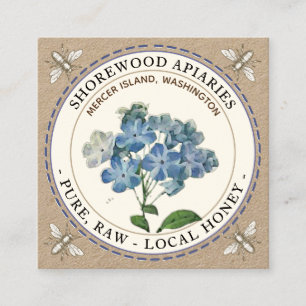 Bees Blue Summer Flower Honey Kraft Visitekaartje