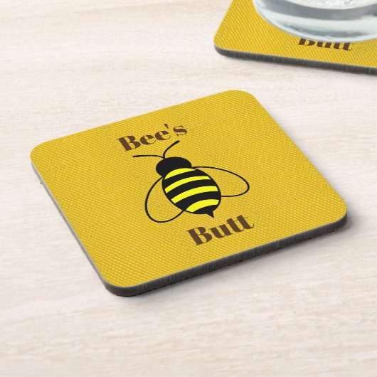 Bee's Butt Drank Coaster Bier Onderzetter (Linkerzijde)